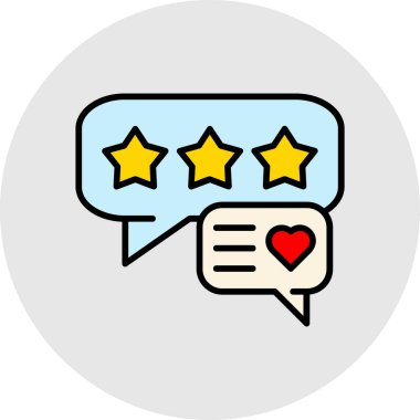 Geribildirim derecelendirme renk ikonu vektörü. Geri bildirim derecelendirme işareti. izole edilmiş sembol çizimi