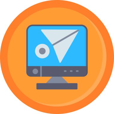 Bilgisayar. Web simgesi basit illüstrasyon