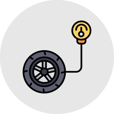 Araba tekeri ikonu. vektör illüstrasyonu