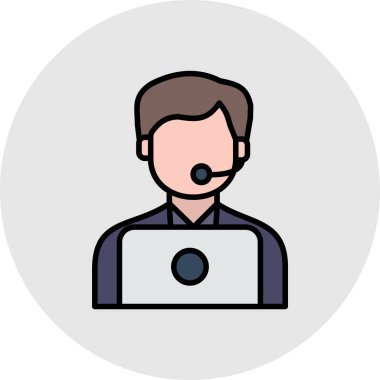 Müşteri destek simgesinin vektör illüstrasyonu