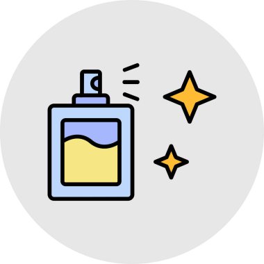 Sabun rengi ikon vektör illüstrasyonlu şişe