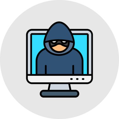 Hacker güvenlik sistemi çizgi film vektör illüstrasyon grafik tasarımı