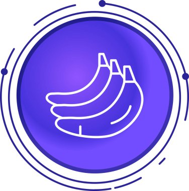 Bir muz simgesinin vektör illüstrasyonu