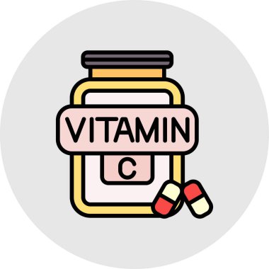Hap vitamin ikonu vektör illüstrasyon grafik tasarımı