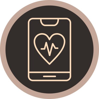 Kalp ikonlu akıllı telefon. resimleme