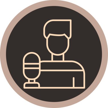 Mikrofonlu bir adamın vektör çizimi