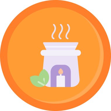 Bir mum simgesinin vektör modern illüstrasyonu