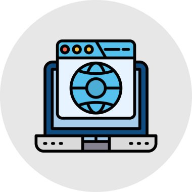 fare vektör illüstrasyon tasarımı ile bilgisayar monitörü