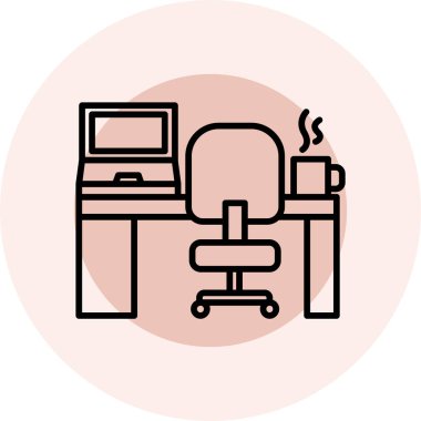 Dizüstü bilgisayardaki kahve fincanının vektör simgesi