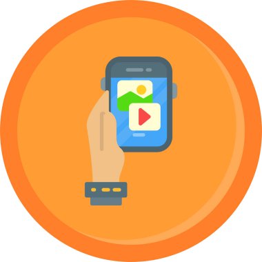 akıllı telefon ile el, vektör illüstrasyon