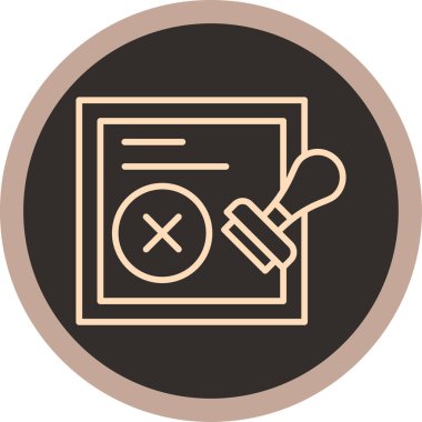 Ofiste çapraz işaretli vektör simgesi