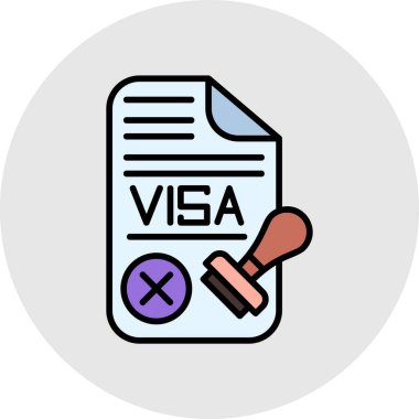 vize vektörü düz renk simgesi