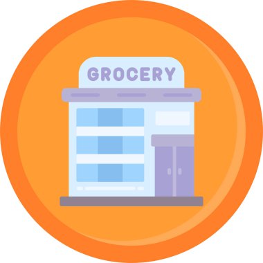 Düz dizaynlı süpermarket simgesi