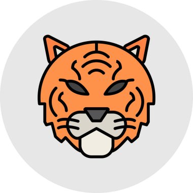 Beyaz grupta izole edilmiş modayı takip eden kaplan simgesi