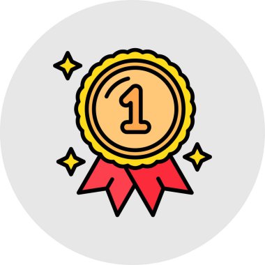 Madalya ikon vektör illüstrasyonu