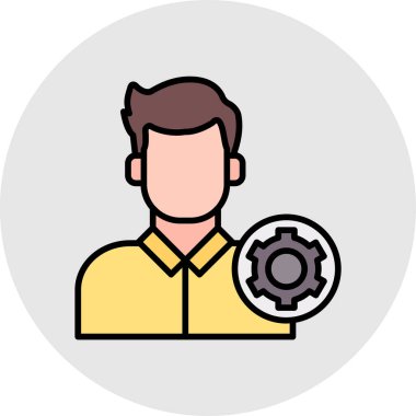 Vites vektör çizimi olan adam