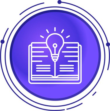 Açık kitap simgesine sahip ampul, özet biçimi