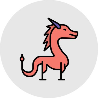 tek boynuzlu at vektör çizgisi tasarımı