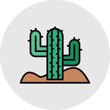 Kaktüs Simgesi, vektör illüstrasyonu