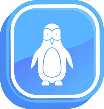 Penguen ikonu, basit bir çizim. penguen vektör simgesi