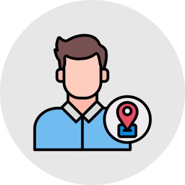 konum vektörü düz renk simgesi