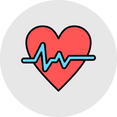 Kalp ikonu vektör illüstrasyonu