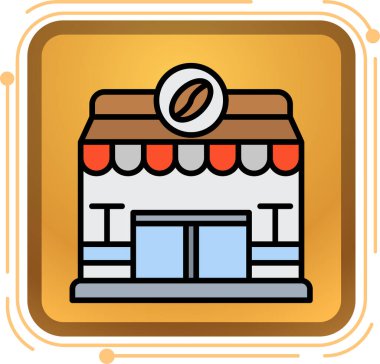 dükkan simgesi, vektör illüstrasyonu