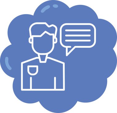 Konuş. Web simgesi basit illüstrasyon