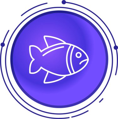 balık simgesi, vektör illüstrasyonu