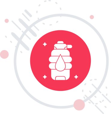 Beyaz arka planda izole edilmiş geri dönüşüm ikonu olan çizgi su şişesi. Suyla su iç. aqua simgesi. Renkli taslak konsepti. vektör.