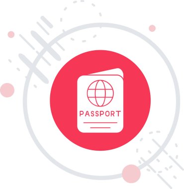 Soyut arkaplanda pasaport düzlüğü simgesi izole edildi