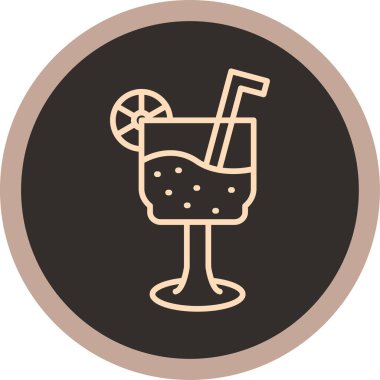 Kokteyl ikonu vektör illüstrasyonu