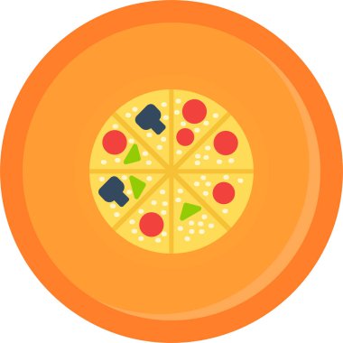 pizza. Web simgesi basit illüstrasyon