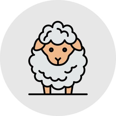 koyun vektör düz renk simgesi