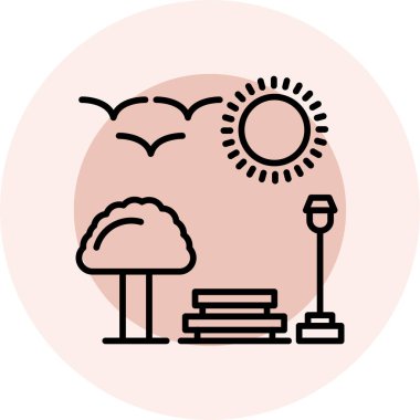 Çiçekli bir ağacın vektör çizimi