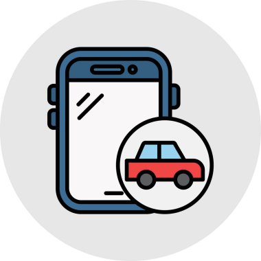 mobil uygulama vektör renk çizgisi simgesi