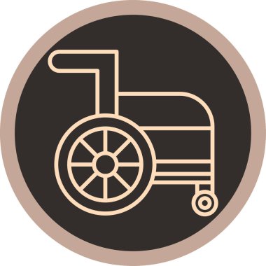 tekerlekli sandalye ikonu vektör illüstrasyonu