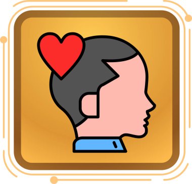 Kalp çıkartmalı bir kız.