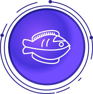 Beyaz arka planda izole renkli balık simgesi. Degrade rasgele dinamik şekiller. Vektör Illustration