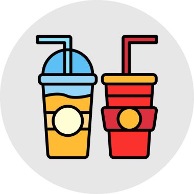 içecek kabı içecek simgesi doldurulmuş taslak biçiminde