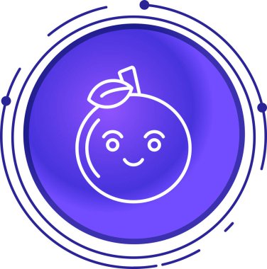 Bir limonun mavi simgesinin vektör çizimi