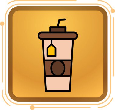 Kahve fincanı simgesi, düz stil.