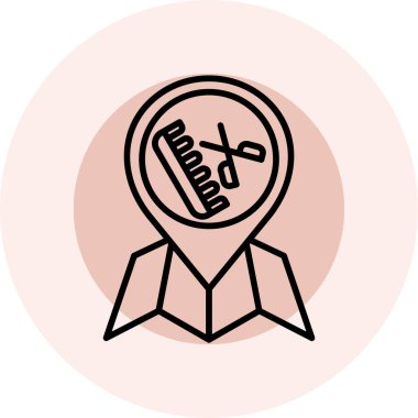 Tek izole edilmiş iğne simgesinin vektör çizimi