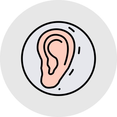 Otoplasty simgesi, vektör illüstrasyonu basit tasarım