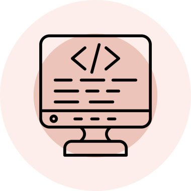 kod kodlama vektör renk simgesi