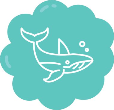 Çizgi film balinasının vektör çizimi