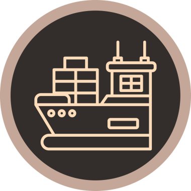 Gemi simgesi, vektör illüstrasyonu