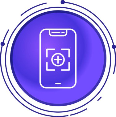 Alarm saat simgesine sahip mavi hat akıllı telefon beyaz arkaplanda izole edildi. Alarm simgesi olan çalar saat. Çember noktaları. vektör