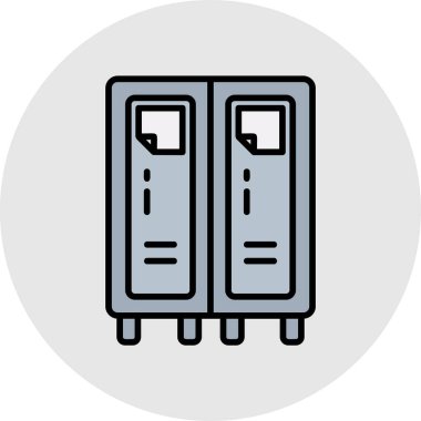 Beyaz arkaplanda iki buzdolabı vektör çizgisi simgesi.