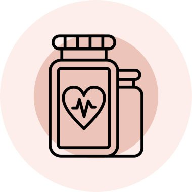 kalp ve şişe simgesi